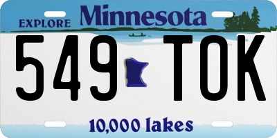 MN license plate 549TOK