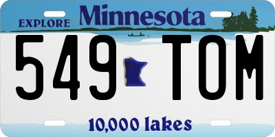 MN license plate 549TOM