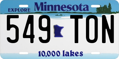 MN license plate 549TON