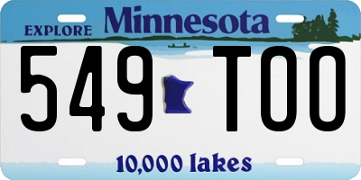 MN license plate 549TOO