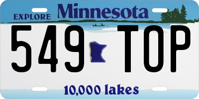 MN license plate 549TOP