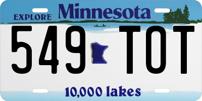 MN license plate 549TOT