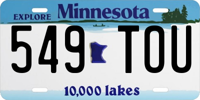 MN license plate 549TOU