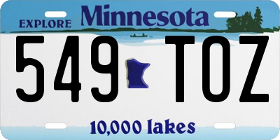 MN license plate 549TOZ