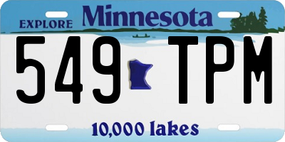 MN license plate 549TPM