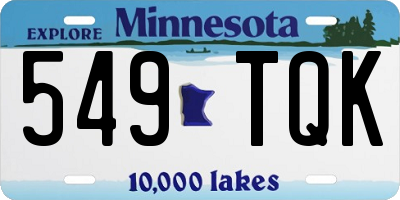 MN license plate 549TQK