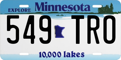 MN license plate 549TRO