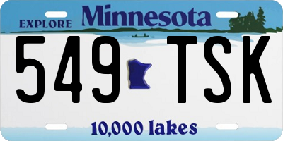 MN license plate 549TSK