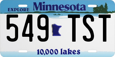 MN license plate 549TST