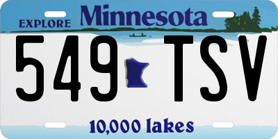 MN license plate 549TSV