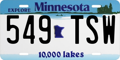 MN license plate 549TSW
