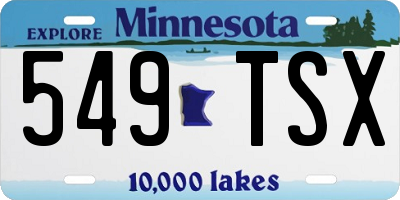 MN license plate 549TSX
