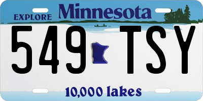 MN license plate 549TSY