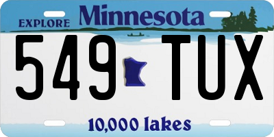 MN license plate 549TUX