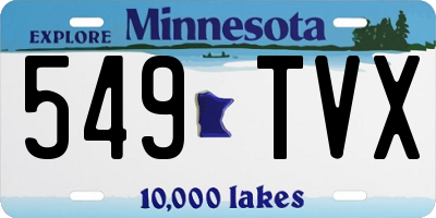 MN license plate 549TVX