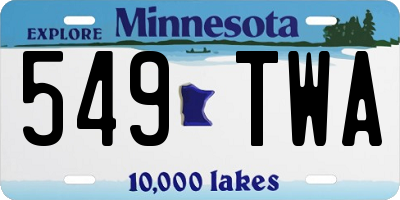 MN license plate 549TWA