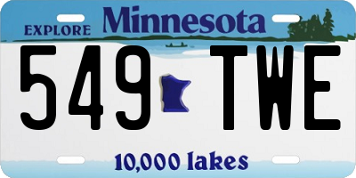 MN license plate 549TWE