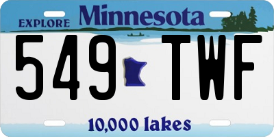 MN license plate 549TWF