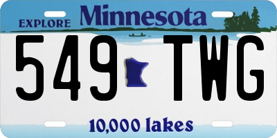 MN license plate 549TWG