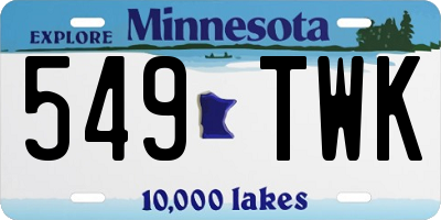 MN license plate 549TWK