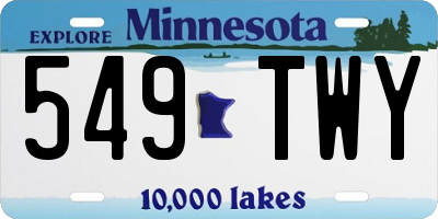 MN license plate 549TWY