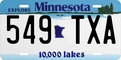 MN license plate 549TXA