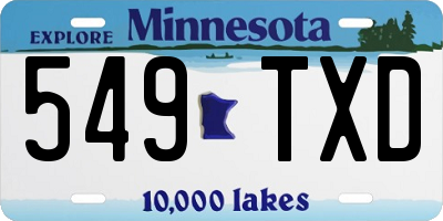 MN license plate 549TXD