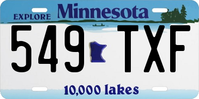MN license plate 549TXF