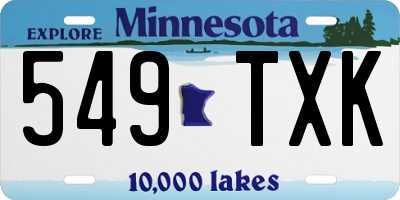 MN license plate 549TXK