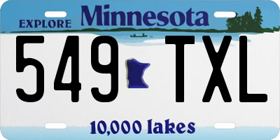MN license plate 549TXL