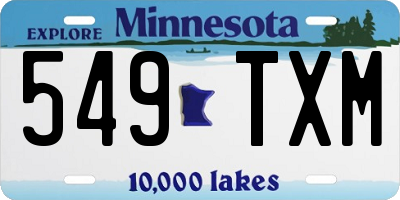 MN license plate 549TXM