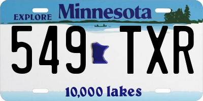 MN license plate 549TXR