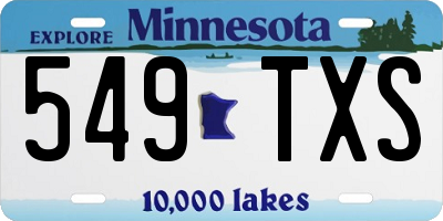 MN license plate 549TXS