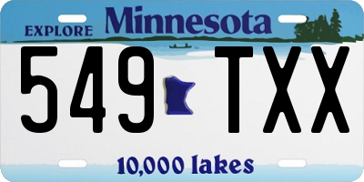 MN license plate 549TXX