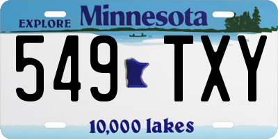 MN license plate 549TXY