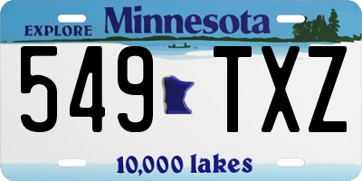 MN license plate 549TXZ
