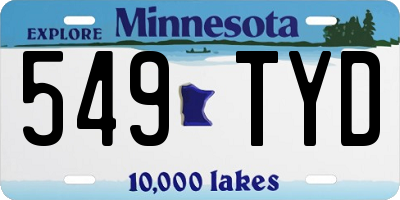 MN license plate 549TYD
