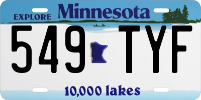 MN license plate 549TYF