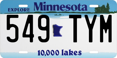 MN license plate 549TYM