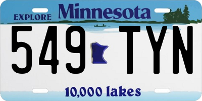 MN license plate 549TYN