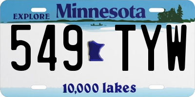 MN license plate 549TYW