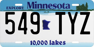 MN license plate 549TYZ