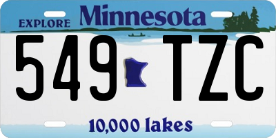 MN license plate 549TZC