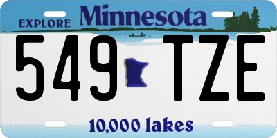 MN license plate 549TZE
