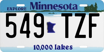 MN license plate 549TZF