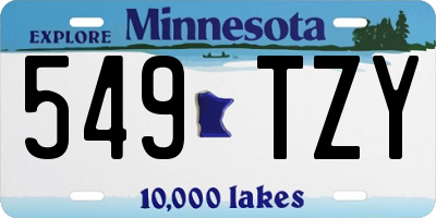 MN license plate 549TZY