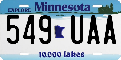 MN license plate 549UAA