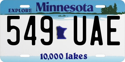 MN license plate 549UAE
