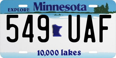 MN license plate 549UAF