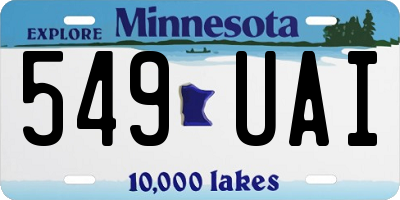 MN license plate 549UAI